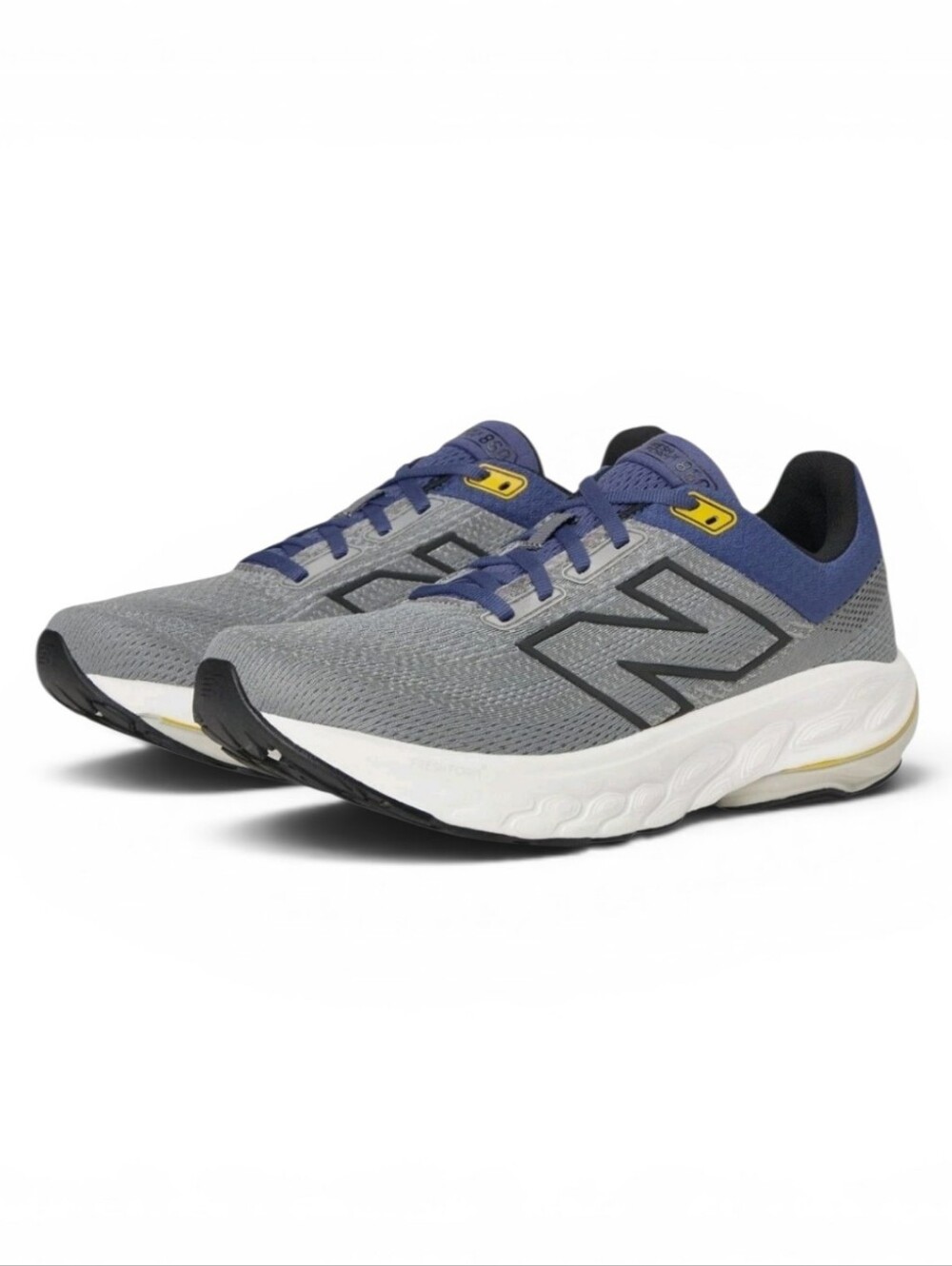 New Balance Men's Grey, Blue & Yellow Athletic Running Shoes Size 9.5